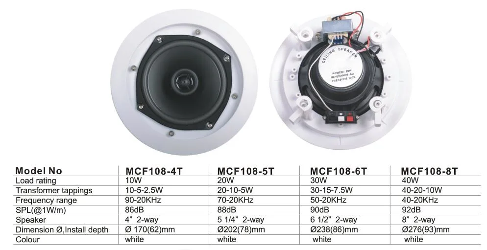 2-Way Ceiling Speaker 5.25&quot; PA System Coaxial Speaker (MCF108-5T)